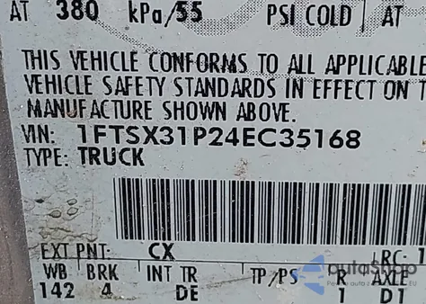 2004 Ford F-350 Lariat/Xl/Xlt z USA, uszkodzony, nr VIN 1FTSX31P24EC35168